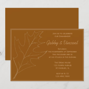 Invitación Partido de compromiso de la hoja de roble otoño