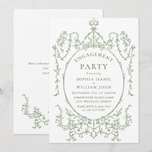 Invitación PARTIDO DE COMPROMISO DE LA Ornate Grace Sage Gree