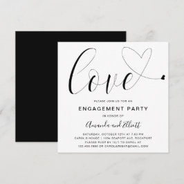 Invitación Partido de compromiso de la tipografía blanca del