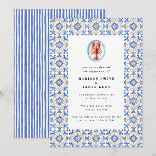 Invitación Partido de compromiso de langosta náutico Amalfi T