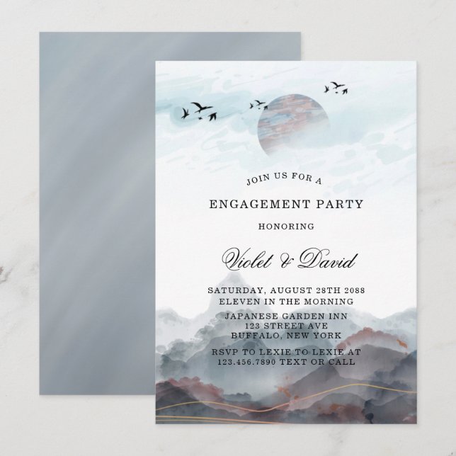 Invitación Partido de compromiso de las acuarelas de montaña  (Anverso / Reverso)