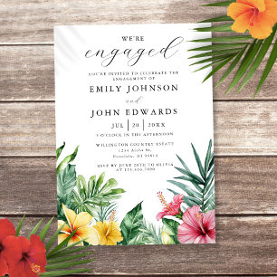 Invitación Partido de compromiso de las flores tropicales acu