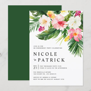 Invitación Partido de compromiso de las flores tropicales y l