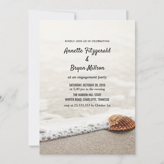 Invitación Partido de compromiso de las olas de playa (Anverso)