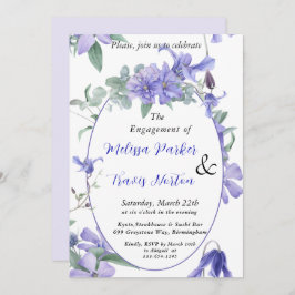 Invitación Partido de compromiso de las violetas de color flo