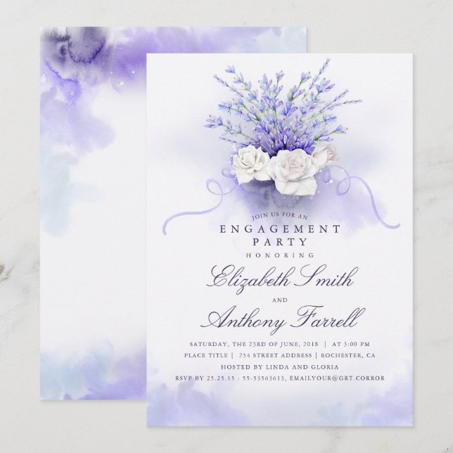 Invitación Partido de compromiso de Lavenders (Anverso / Reverso)