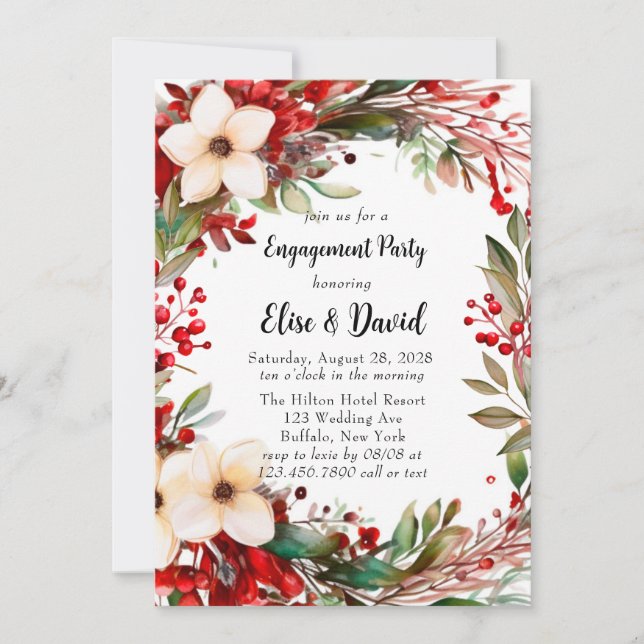 Invitación Partido de Compromiso de los Navidades de Poinsett (Anverso)