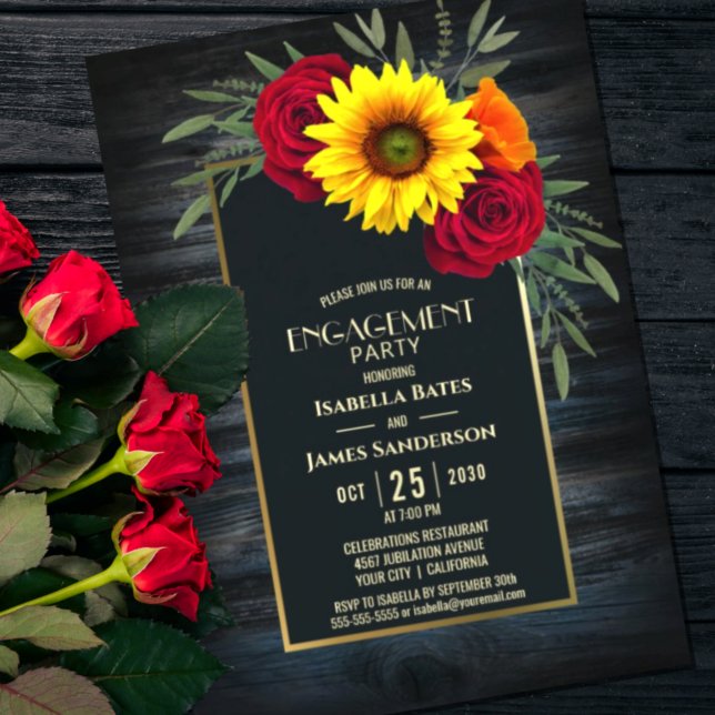 Invitación Partido de compromiso de los Rosas de girasol de l (Subido por el creador)