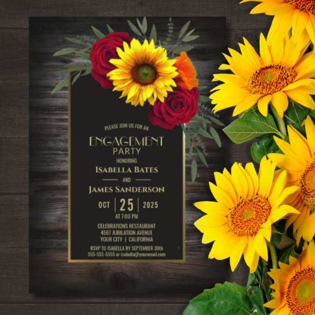 Invitación Partido de compromiso de los Rosas de girasol de l (Subido por el creador)
