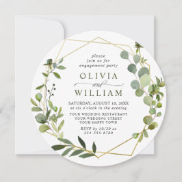 Invitación PARTIDO DE COMPROMISO DE marco geométrico Eucalypt