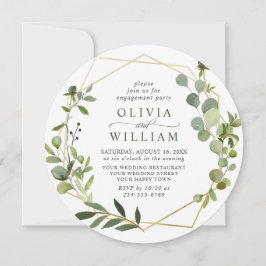 Invitación PARTIDO DE COMPROMISO DE marco geométrico Eucalypt