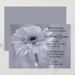 Invitación Partido de compromiso de margarita con tonos azule