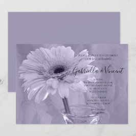 Invitación Partido de compromiso de margarita pálida morada