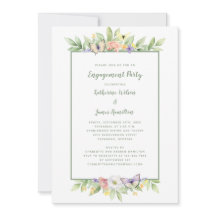 Partido de compromiso de mariposas acuarelas flora