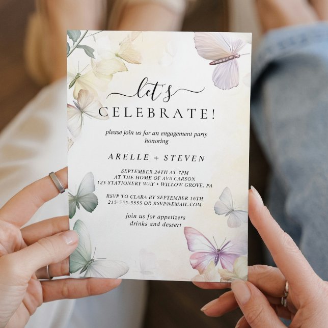 Invitación Partido de compromiso de mariposas blancas (Subido por el creador)