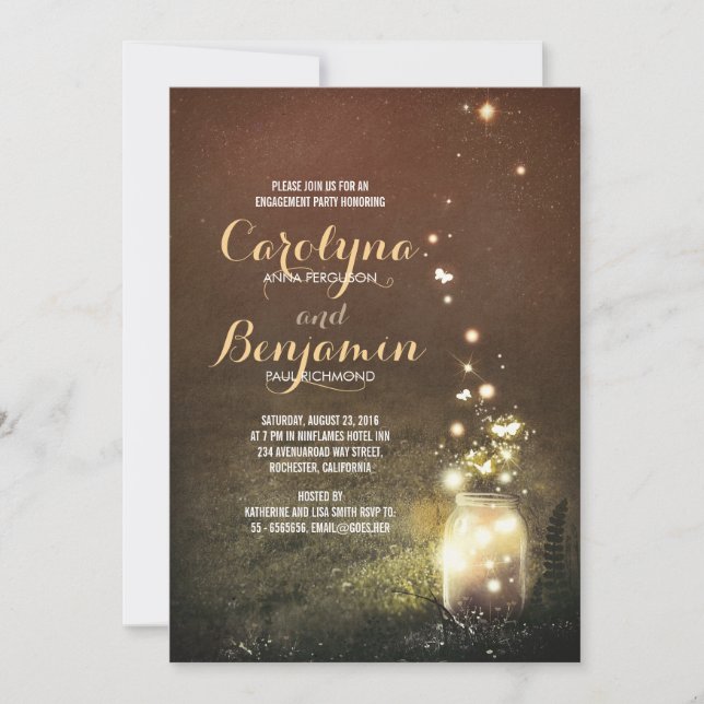 Invitación Partido de compromiso de Mason Jar (Anverso)