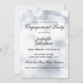 Invitación Partido de compromiso de Moda de luz de lujo Silve
