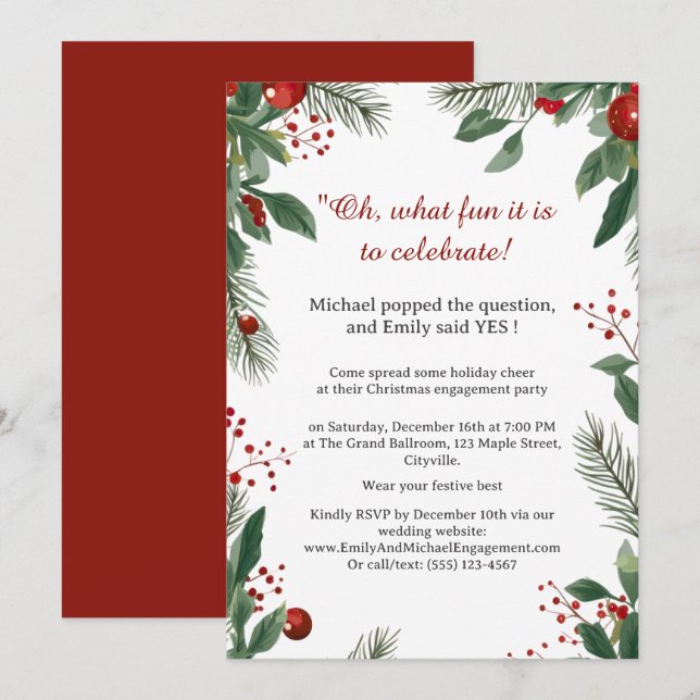 Invitación Partido de compromiso de navidades (Anverso / Reverso)