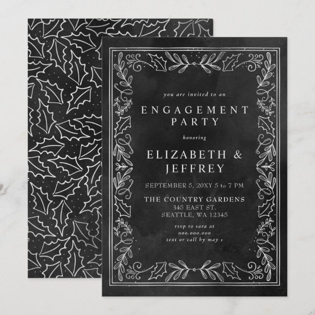 Invitación Partido de compromiso de Navidades de Black Silver (Anverso / Reverso)