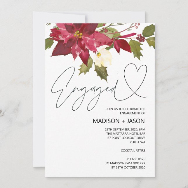 Invitación Partido de compromiso de Navidades de invierno (Anverso)