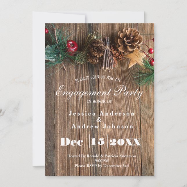Invitación Partido de compromiso de Navidades de países rusos (Anverso)