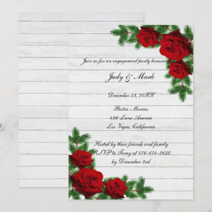 Invitación Partido de compromiso de Navidades de Rosas Rojas