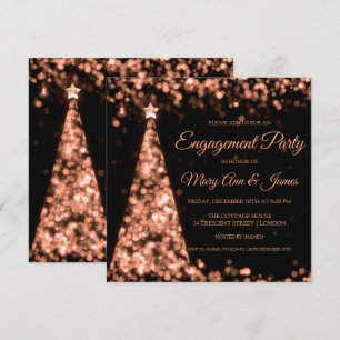 Invitación Partido de compromiso de Navidades negros Rosa Gol