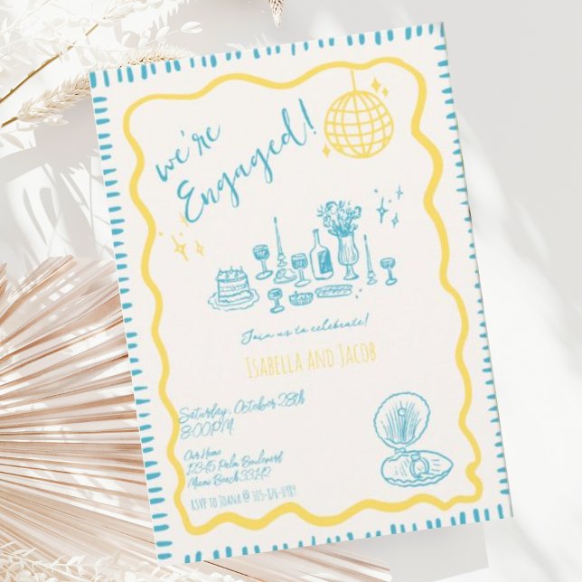 Invitación Partido de compromiso de onda rápida dibujado a ma (Subido por el creador)