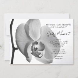 Invitación Partido de compromiso de orquídeas blancas
