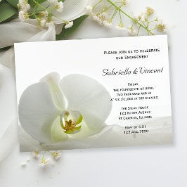 Invitación Partido de compromiso de orquídeas blancas y velos