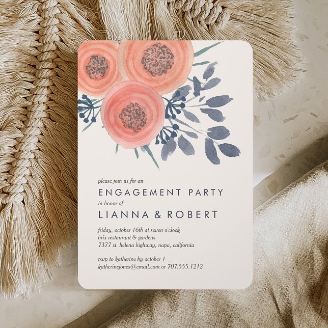 Invitación Partido de Compromiso de Peach Poppies (Subido por el creador)