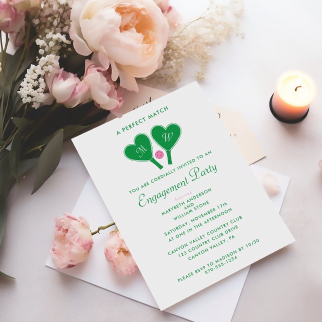 Invitación Partido de compromiso de pelotas verdes y rosadas (Subido por el creador)