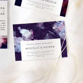 Invitación Partido de compromiso de pincel moderno púrpura