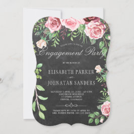 Invitación Partido de compromiso de pizarra de rosas rusas
