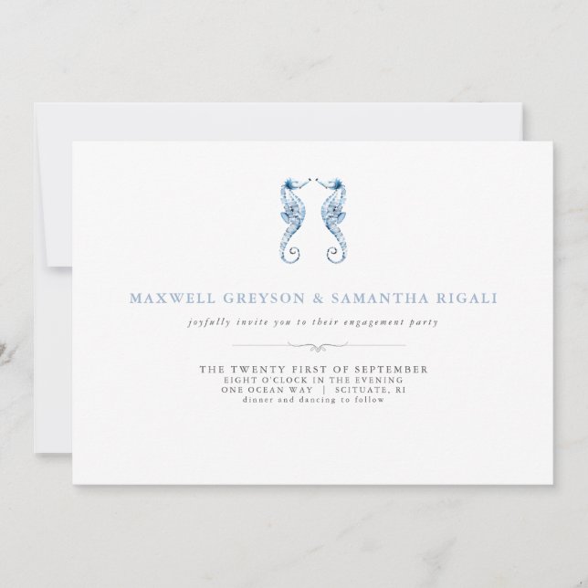 Invitación Partido de compromiso de playa invita a acuarela (Anverso)