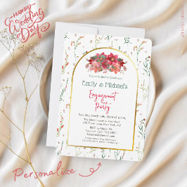 Invitación Partido de compromiso de primavera floral verde mo