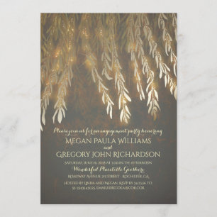 Invitación Partido de compromiso de ramas de árbol salvaje de