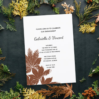 Invitación Partido de compromiso de sello de hoja de otoño