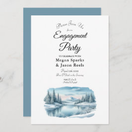 Invitación Partido de compromiso de Snowy Mountain Winter Lak