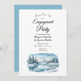Invitación Partido de compromiso de Snowy Mountain Winter Lak