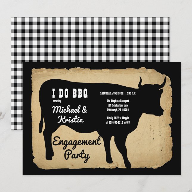Invitación Partido de compromiso de vacas rusas que hago barb (Anverso / Reverso)
