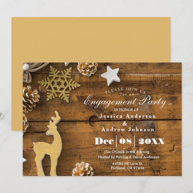 Invitación Partido de compromiso de venados de Navidades de p (Anverso / Reverso)