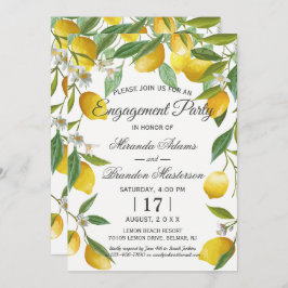 Invitación Partido de compromiso de verano del Boho Lemon mod