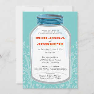 Invitación Partido de compromiso de Whimsy Mason Jar
