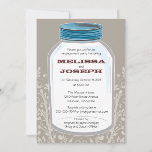 Invitación Partido de compromiso de Whimsy Mason Jar