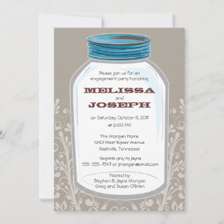 Invitación Partido de compromiso de Whimsy Mason Jar
