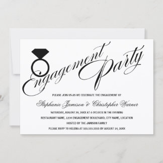Invitación Partido de compromiso del anillo de diamantes con