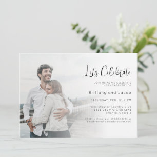 Invitación Partido de compromiso del Boda de fotografía blanc