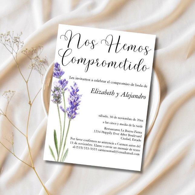 Invitación Partido de compromiso del Boda de Lavanda Mínima E (Subido por el creador)