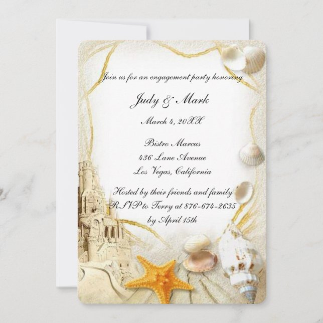 Invitación Partido de compromiso del Boda del Castillo de Are (Anverso)